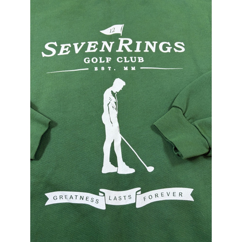 Tom Brady Seven Rings‎ Golf Club Crew Sweatshirt Forest Green NEW Mens Medium